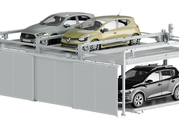Parking semi-automatique gain de place